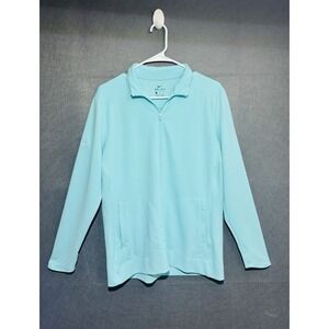 Nike Jacket Women L Turquoise Dri-Fit Performance Zip Front  Logo The Biltmore